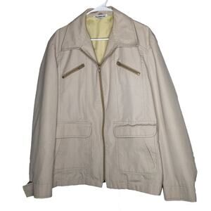 London Fog Rain Coat Full Zip Short Jacket Size 46 Long Grandpa Vintage Pops